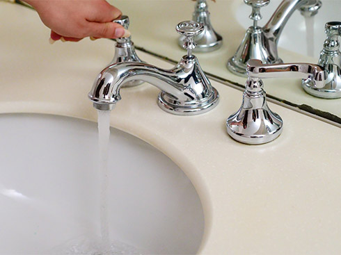 water testing bathroom faucet