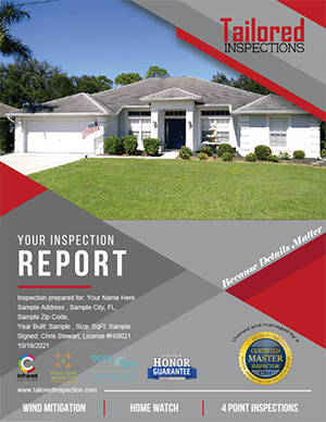 sample home inspection report cover by Tailored Inspections